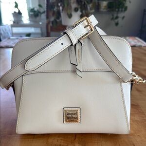 Dooney & Bourke Off White Cameron Crossbody Bag with Gold Accents